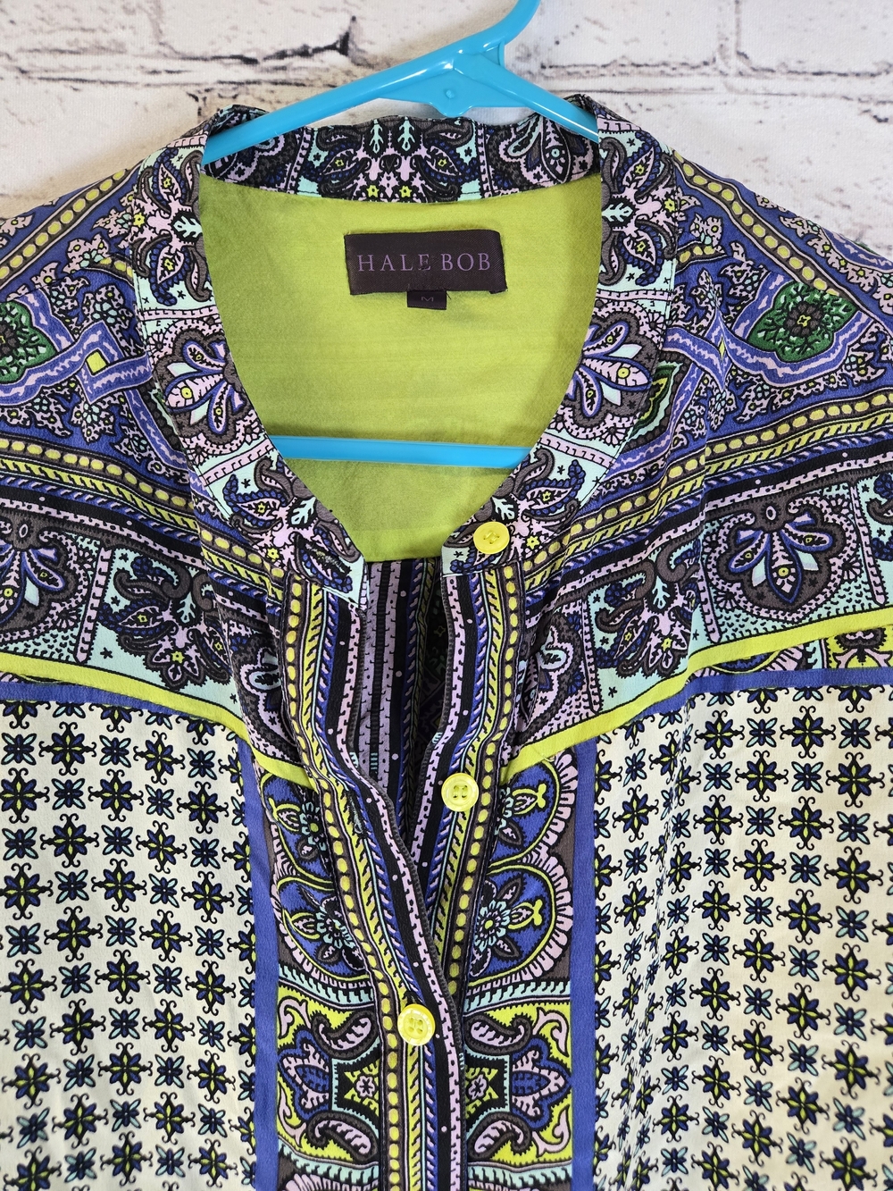 Hale Bob Green Lime, Purple & Blue Printed Tunic Medium